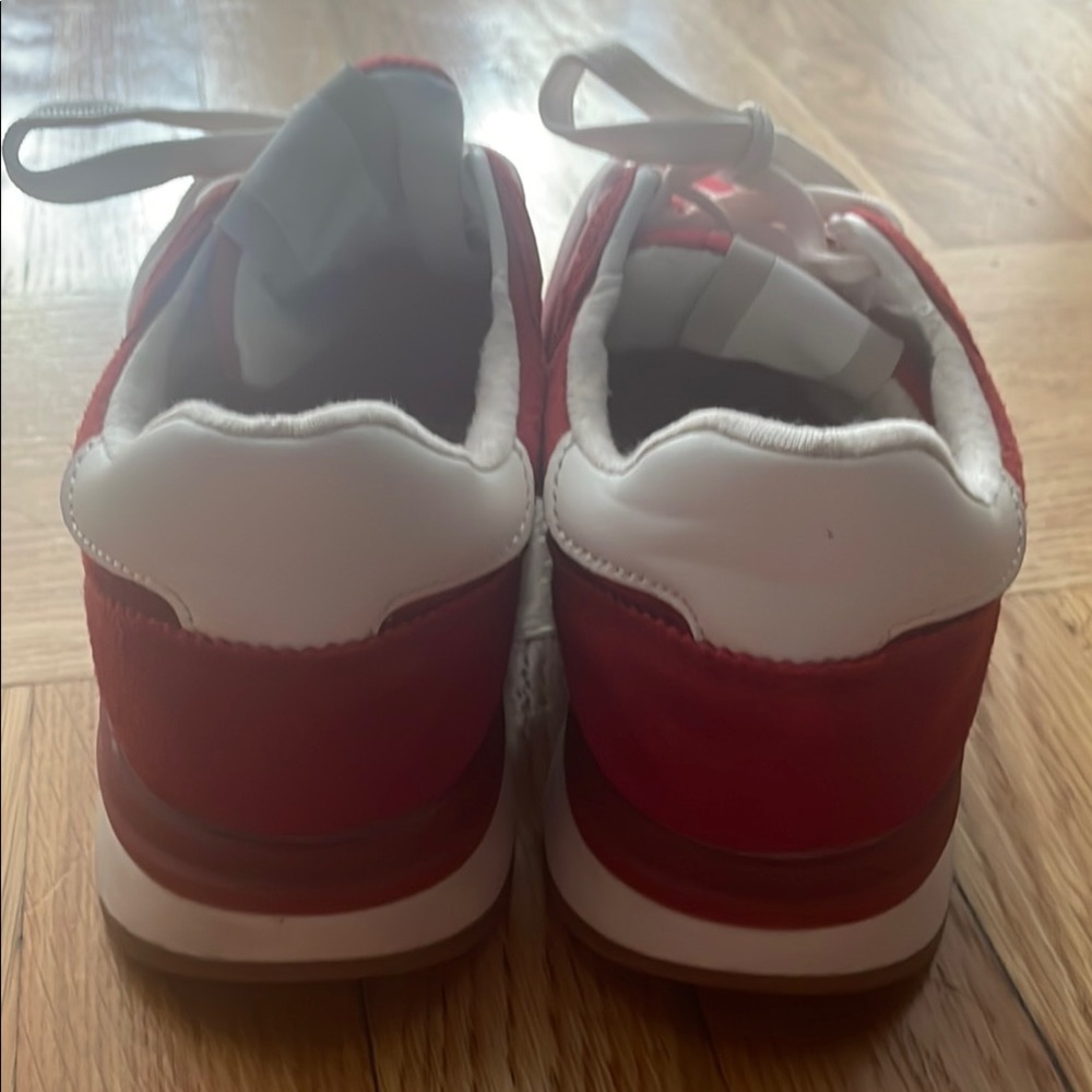 Red Women’s Sneakers - Casual Lace-Up Comfort - Picture 3 of 4